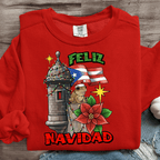 Puerto Rican Coquito Navidad Boricua Printed Sweatshirt