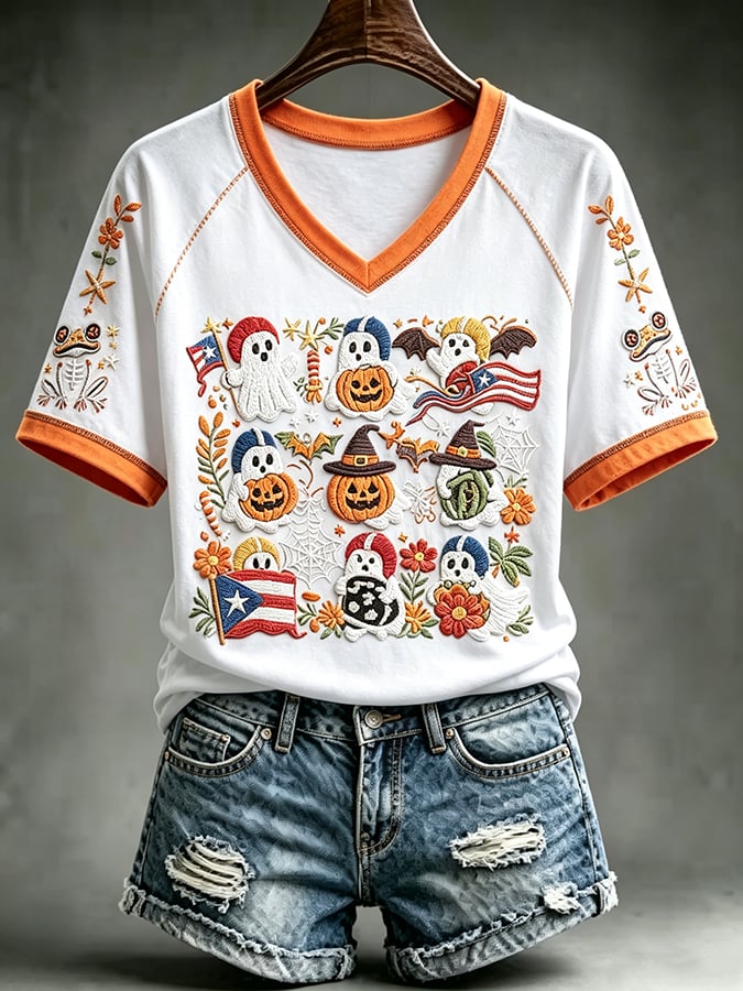 Women's Halloween In Puerto Rico Print T-Shirt
