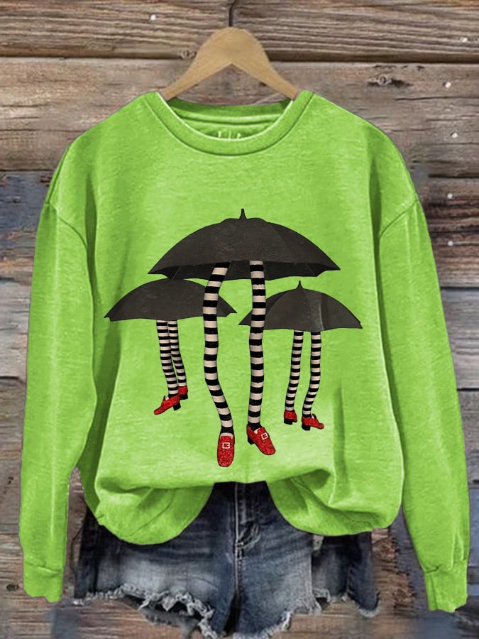 Women's Halloween Witch Print Casual Sweatshirt