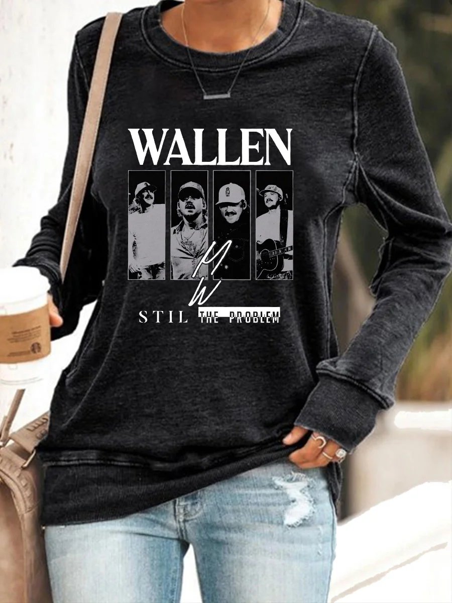 Women's Still The Problem Print Round Neck Sweatshirt