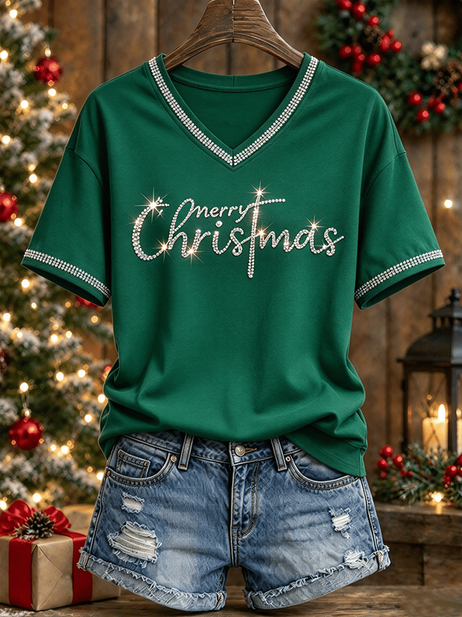 Women's Retro Christmas Faith Print Top