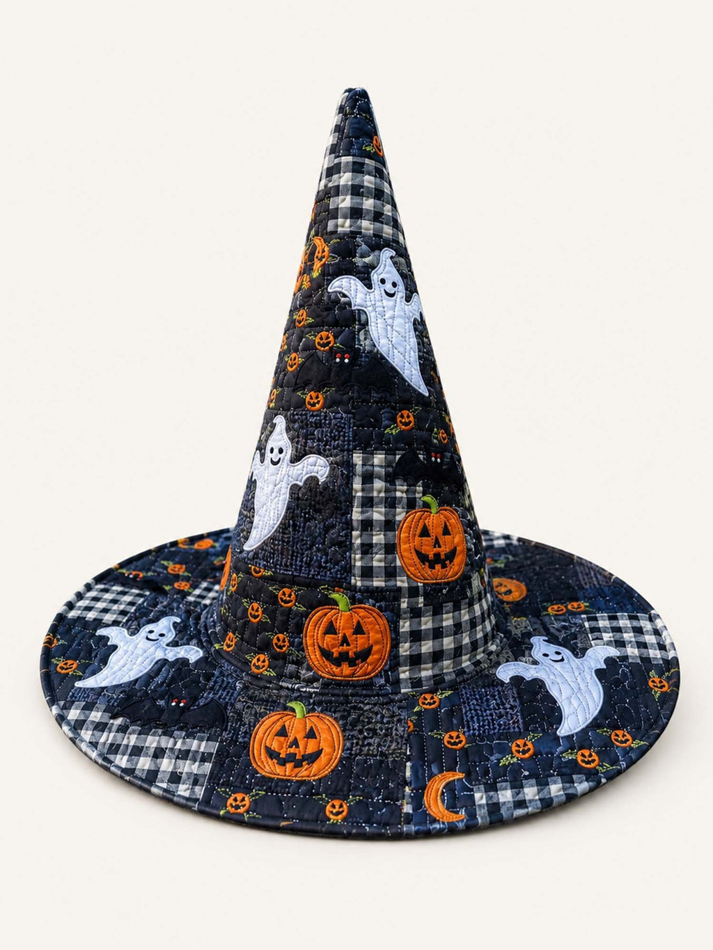 Quirky Halloween Ghost Handmade Quilted Witch Hat