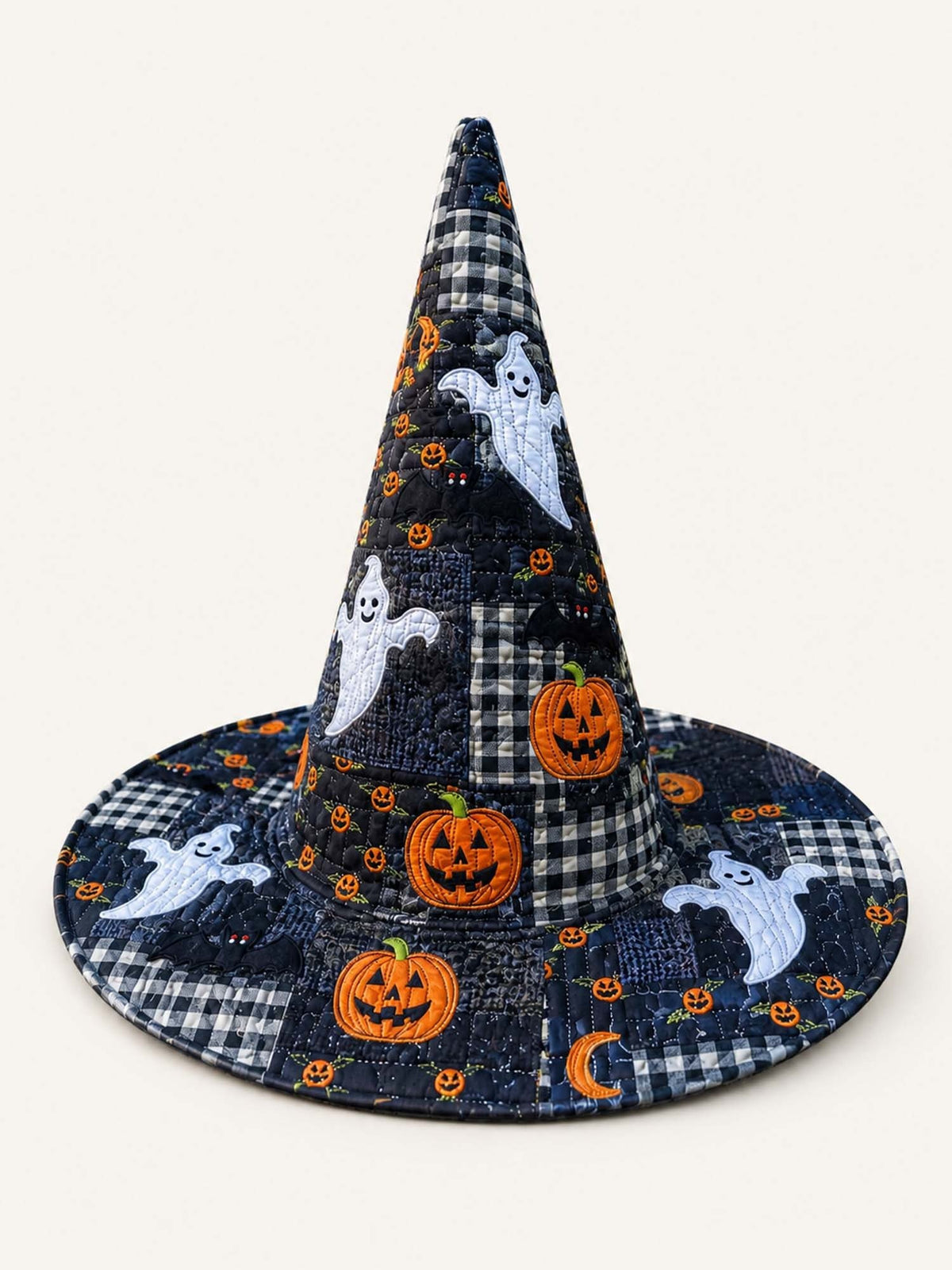 Quirky Halloween Ghost Handmade Quilted Witch Hat