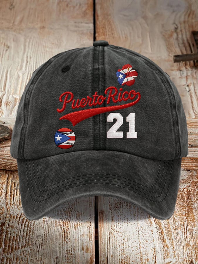 Puerto Rico Baseball Print Baseball Cap
