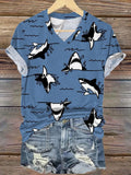 Women's Shark Art Printed T-shirt