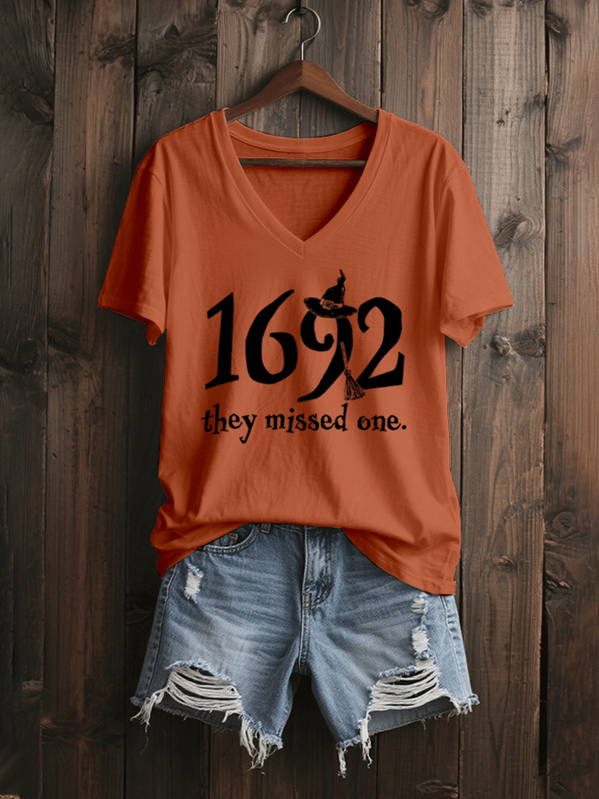 Women's 1692 They Missed One Print V-Neck T-Shirt
