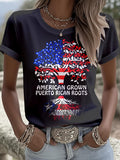 Puerto Rico Colorful Casual Printed Crew Neck T-shirts
