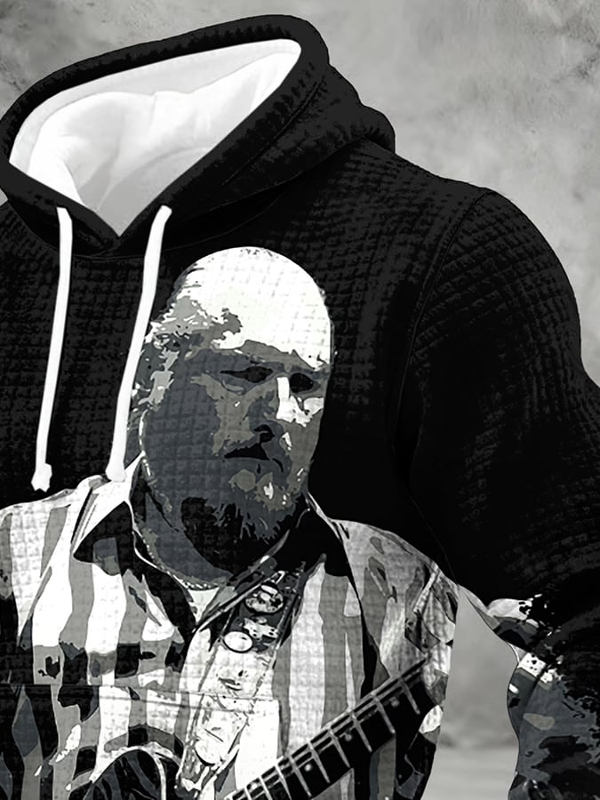 Men's Retro Steve Cropper Print Hoodie