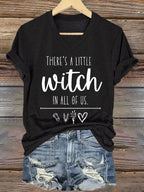 Women's There Is A Little Witch In All Of Us Print V-Neck T-Shirt