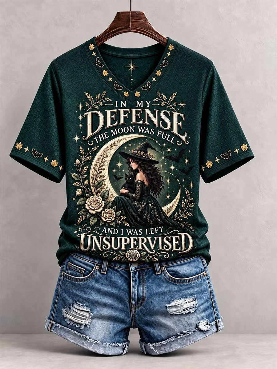 Women's Casual Halloween Printed Casual T-shirt