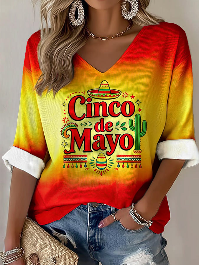 Women's Cinco de Mayo Print Casual Top