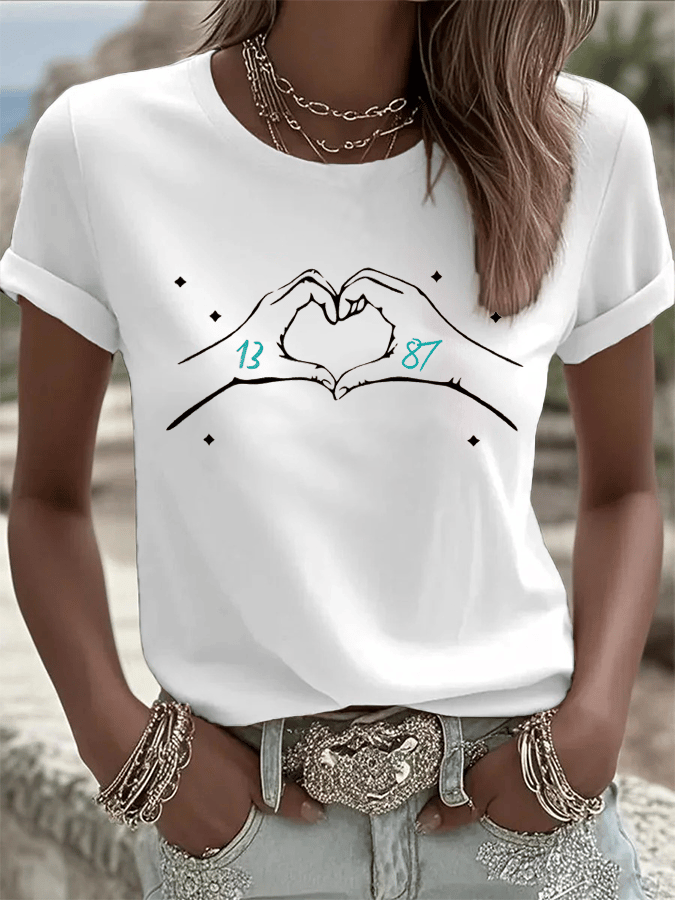 Women's Hot Spot Print Crew Neck T-shirt