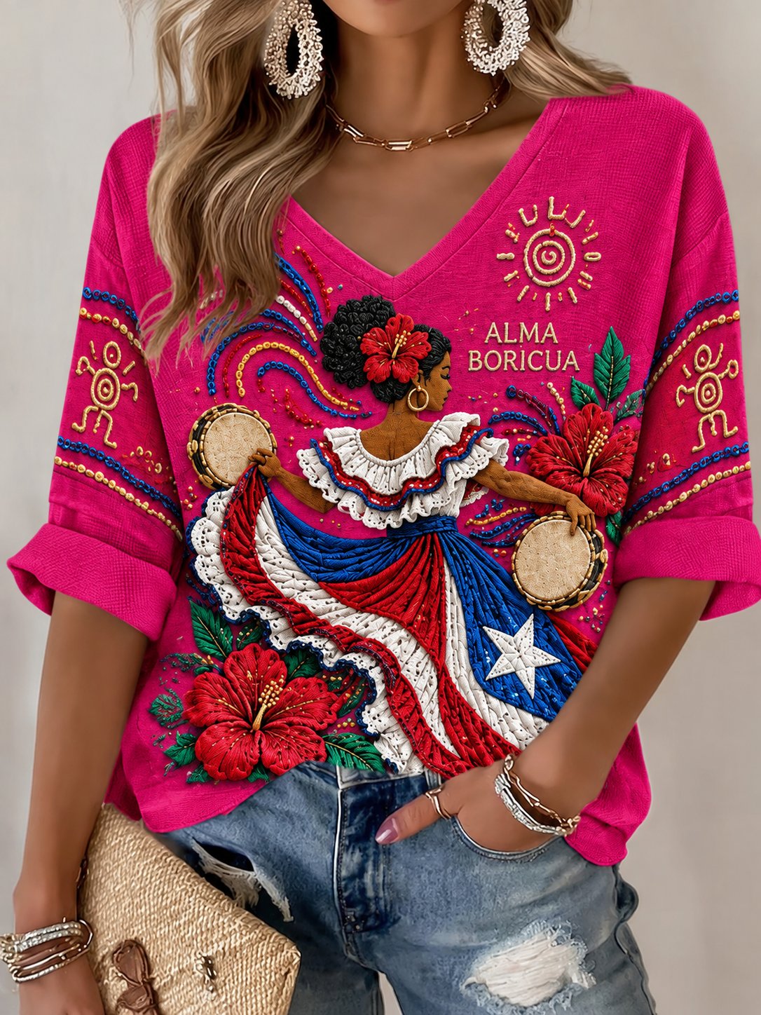 Women's Puerto Rico Print Shirt