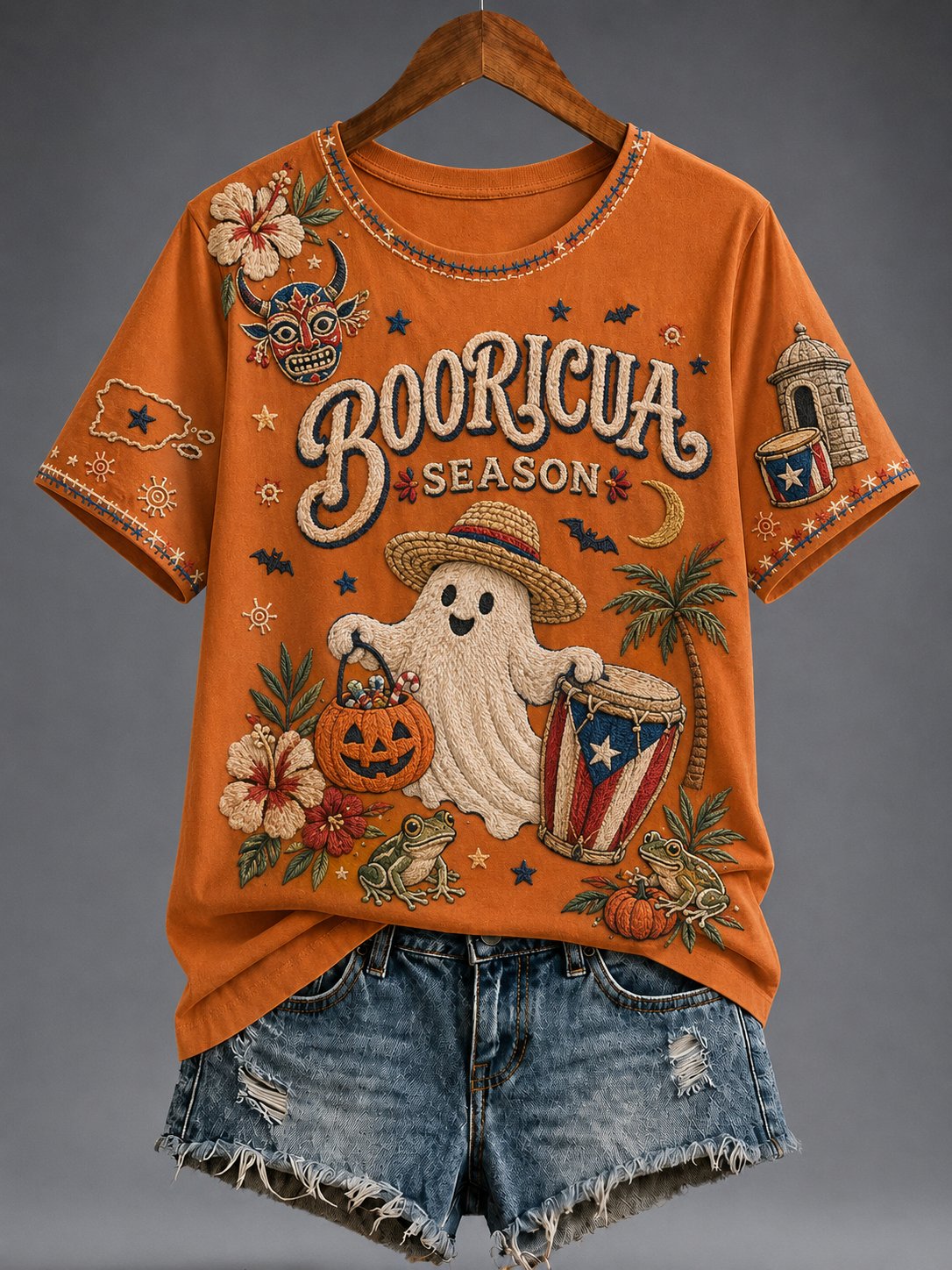 Women's Puerto Rico Halloween Graphic T-shirt