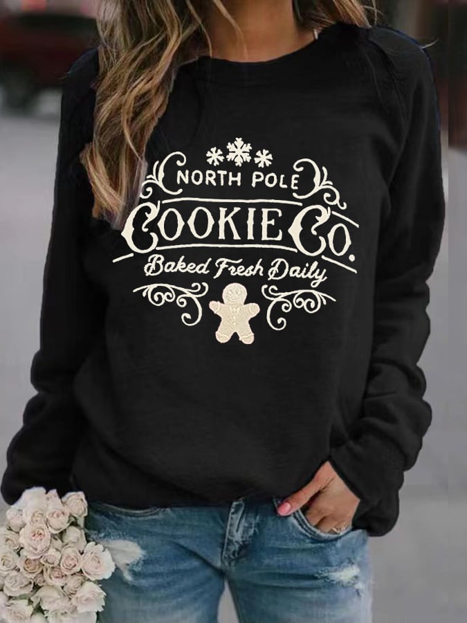 Women's Christmas Print Long Sleeve Sweatshirt