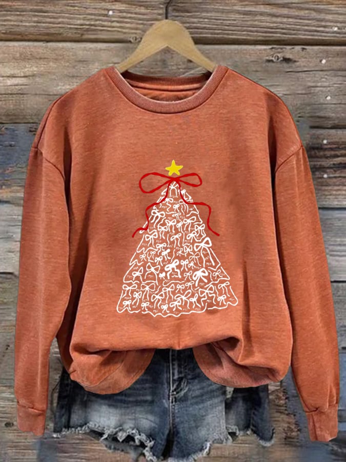Women'S Fdt Christmas Tree Print Sweatshirt