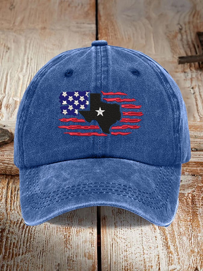 Retro Texas Strong Flag Print Baseball Cap