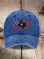 Retro Texas Strong Flag Print Baseball Cap