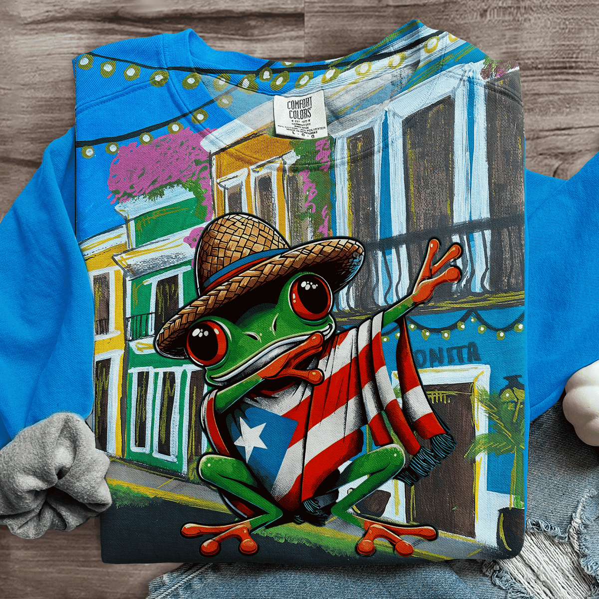Puerto Rican Coquito Navidad Boricua Printed Sweatshirt
