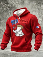 Men'S Boricua Halloween Casual Printed Hoodie
