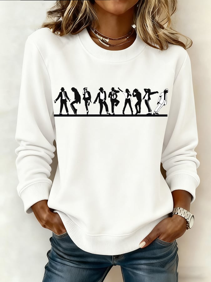 Women's Casual Printed Long-Sleeve Sweatshirt