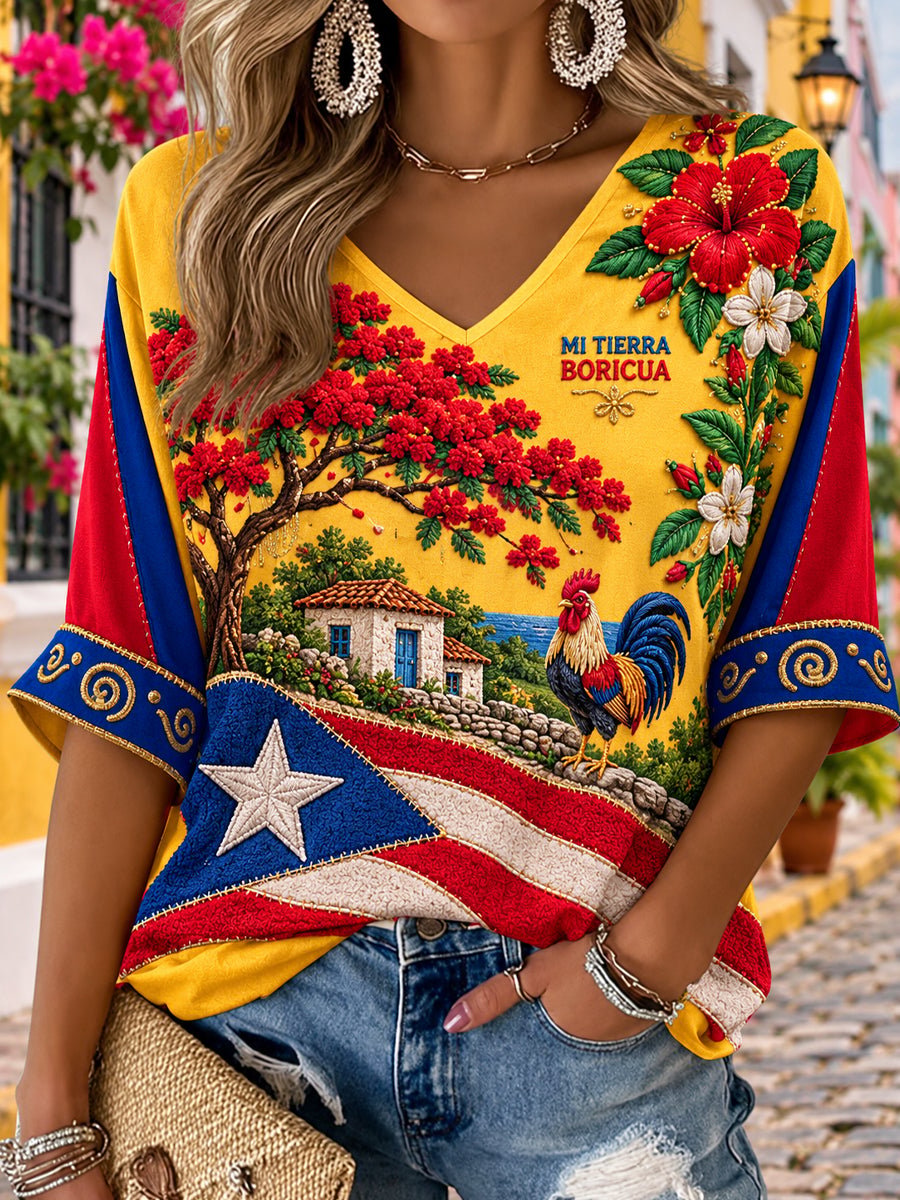 Women's Puerto Rico Print Shirt