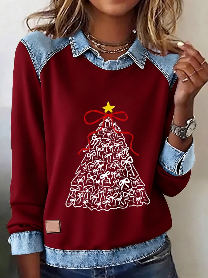 Women's FDT Christmas Tree Print Sweatshirt
