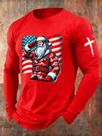 Men's Christmas Patriotic Veteran Gift Crew Neck Top