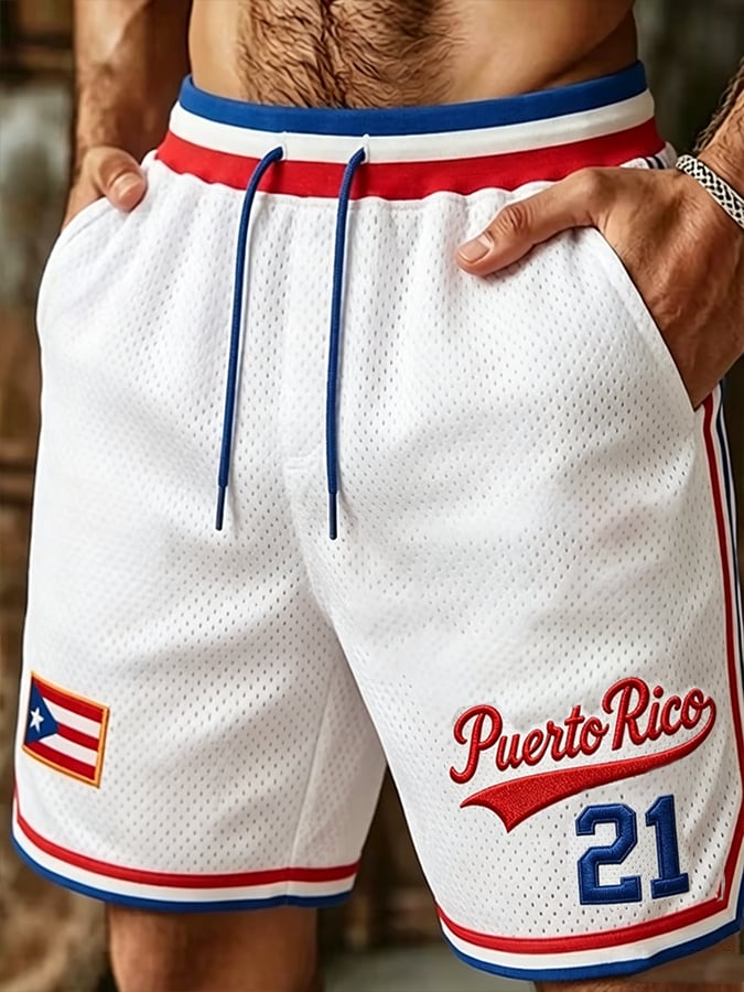 Men's Puerto Rico Baseball Printed Shorts