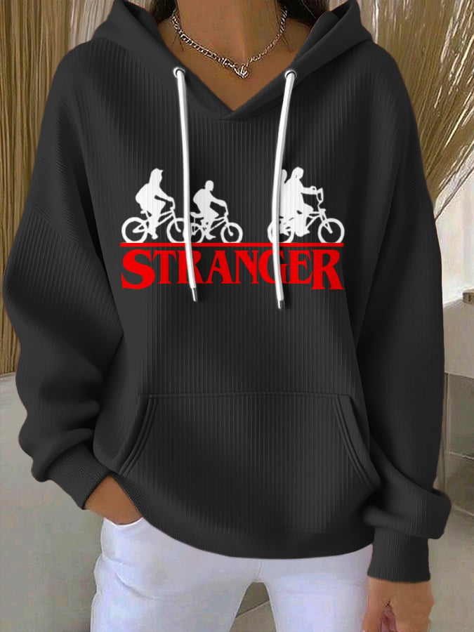 Stranger Hawkins Indiana National Park Upside Down 80s Horror Crew Neck Print Sweatshirt