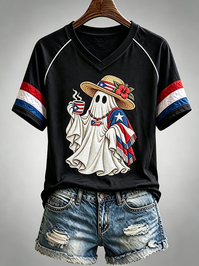 Women's Puerto Rico Halloween Graphic T-shirt