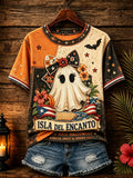 Women's Puerto Rico Halloween Print T-Shirt