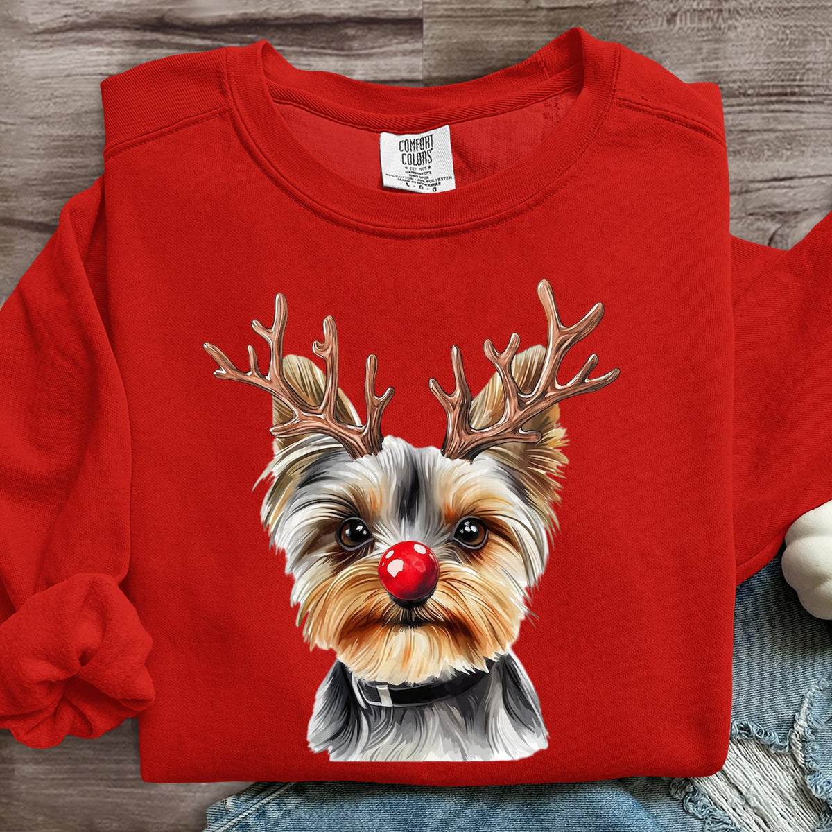 Funny Dog Christmas Art Print Sweatshirt