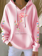 Women's Casual Christmas Flame Bird Hoodie