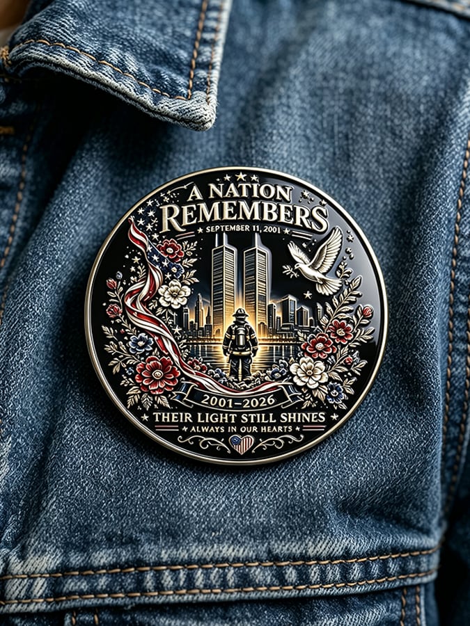 Unisex 9/11 25th Anniversary We Will Never Forget Brooch