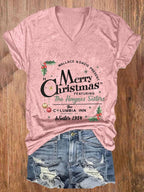 Women'S Merry Christmas Printed Casual T-Shirt