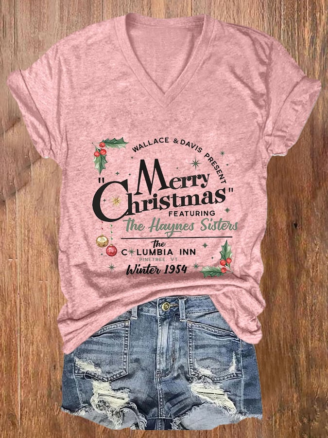 Women'S Merry Christmas Printed Casual T-Shirt