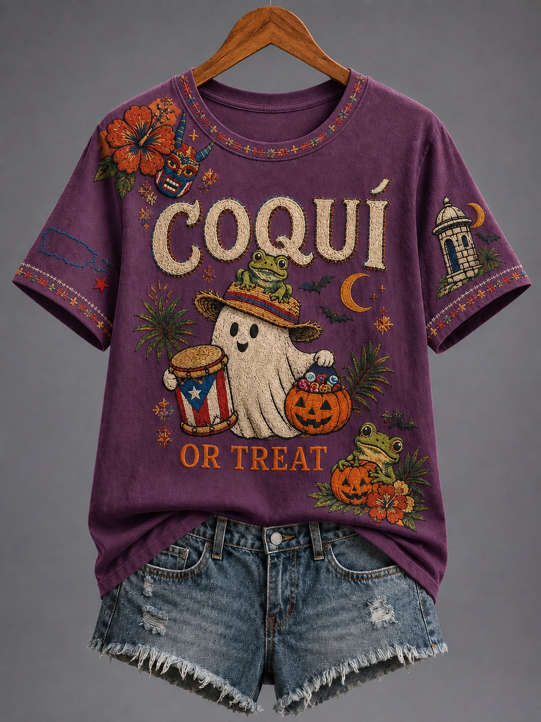 Women's Puerto Rico Halloween Graphic T-shirt