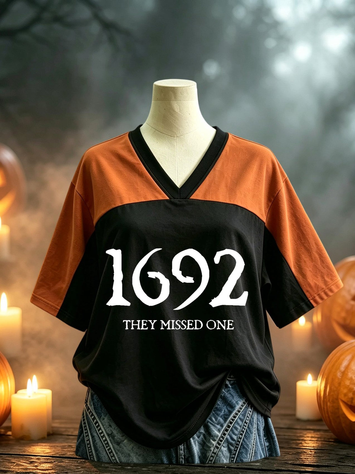 Women's Retro 1692 They Missed One Halloween Print Comfortable T-Shirt