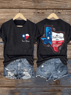 Retro Texas Strong The Stars At Night Are Big And Bright Deep In The Heart Of Texas Print T-Shirt