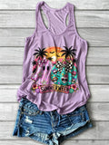 Women's Summerween Vibes Printed Casual Tank Top