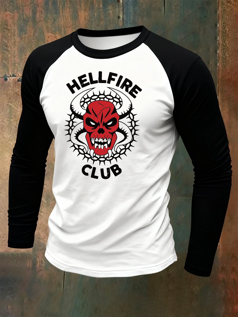 Men's Monster Demon Art Raglan Long-Sleeve T-Shirt