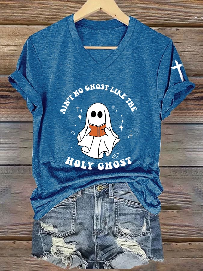 Women's Ain't No Ghost Like The Holy Ghost Print Casual T-shirt