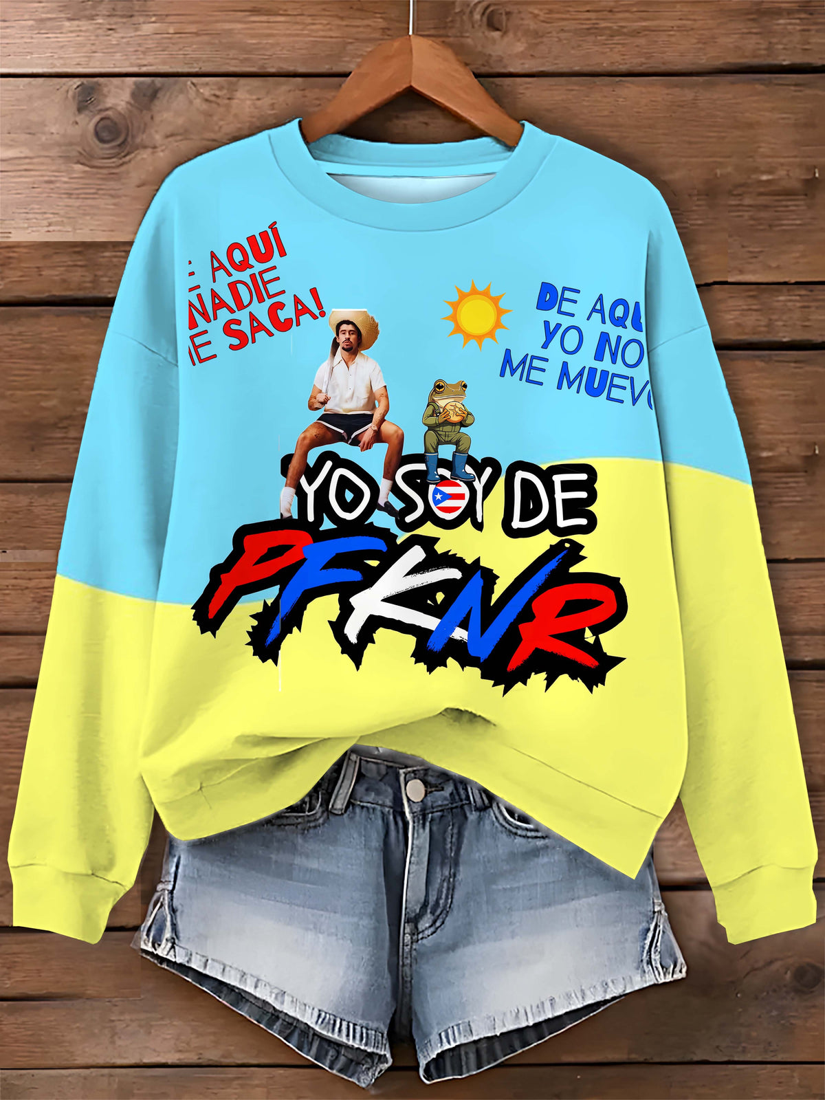 Puerto Rico Singer Booricua Decorate Printed Sweatshirt