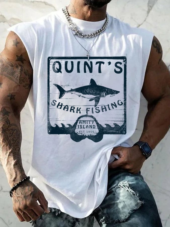 Men's Shark  Amity 1975 Printed Vest
