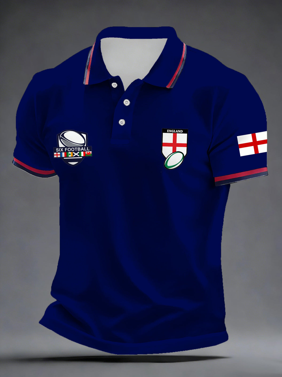 Men's Football Print Polo Shirt