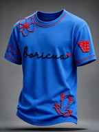 Men's Puerto Rico Art Printed Short-sleeved T-shirt