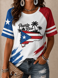Women's Puerto Rico Pride Art Printed T-shirt
