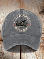 Retro Alligator Alcatraz Funny Florida Everglades Dark Humor Patoitic Prints baseball cap