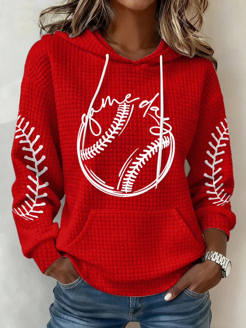 Women's Baseball  Print Hoodie